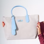 Tote Bag with Contrast Handle - BLUE