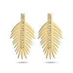 Golden "Feather" Stud Earrings EA-218