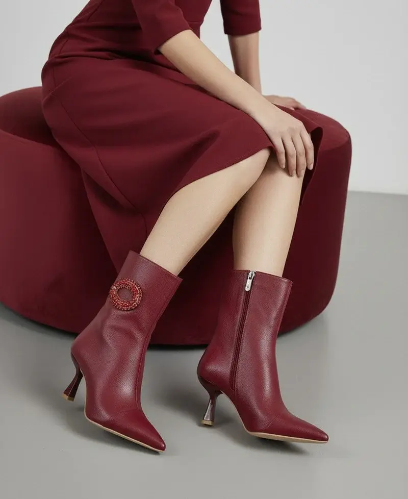 Elegance Boot with Crystal Ring R-405