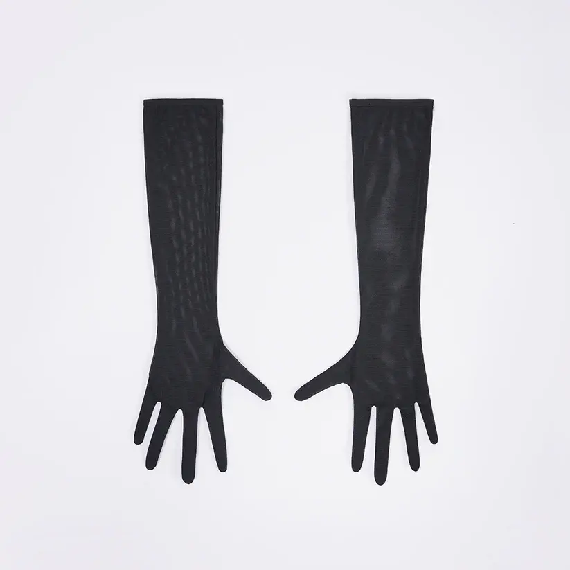 Lace Floral Embroidered Bodysuit Gloves Set