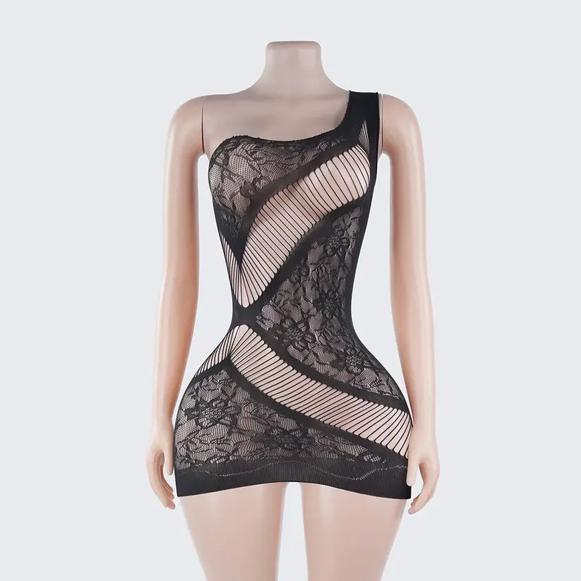 Hollow Out Chemise Mini Dress Backless Lingerie