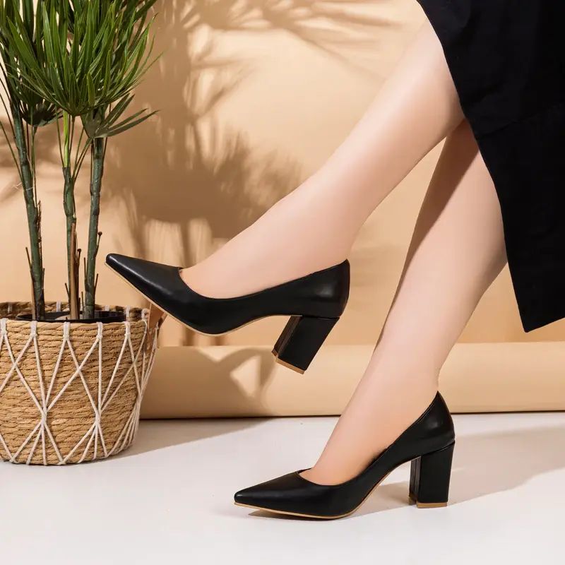 Leather Sandal Thick Heel-R-800
