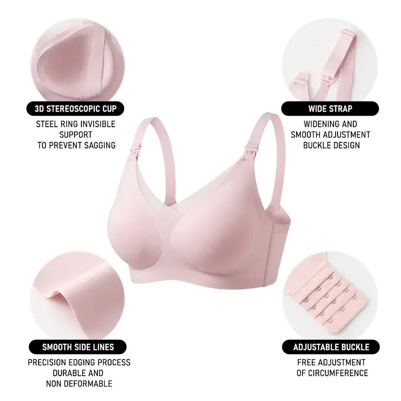 Seamless Front Clip Nursing Bra Wirefree Anti-Sagging Maternity Bralette