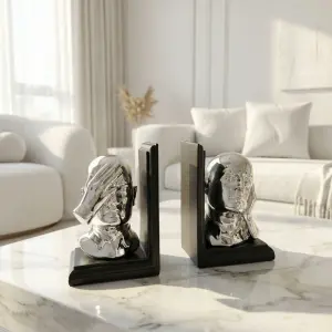 Sculptural Face Bookends (Set of 2)