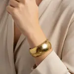 Silver Hammered Cuff Bracelet – BR-34