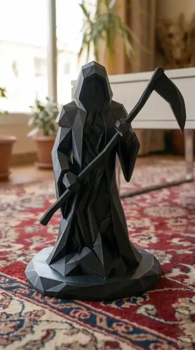 Low Poly Grim Reaper Sculpture