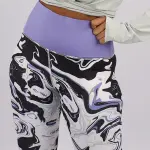 Blooming High Waist Purple Leggings