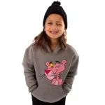 Grey Hoodie with “Pink Panther” Print 👧😉
