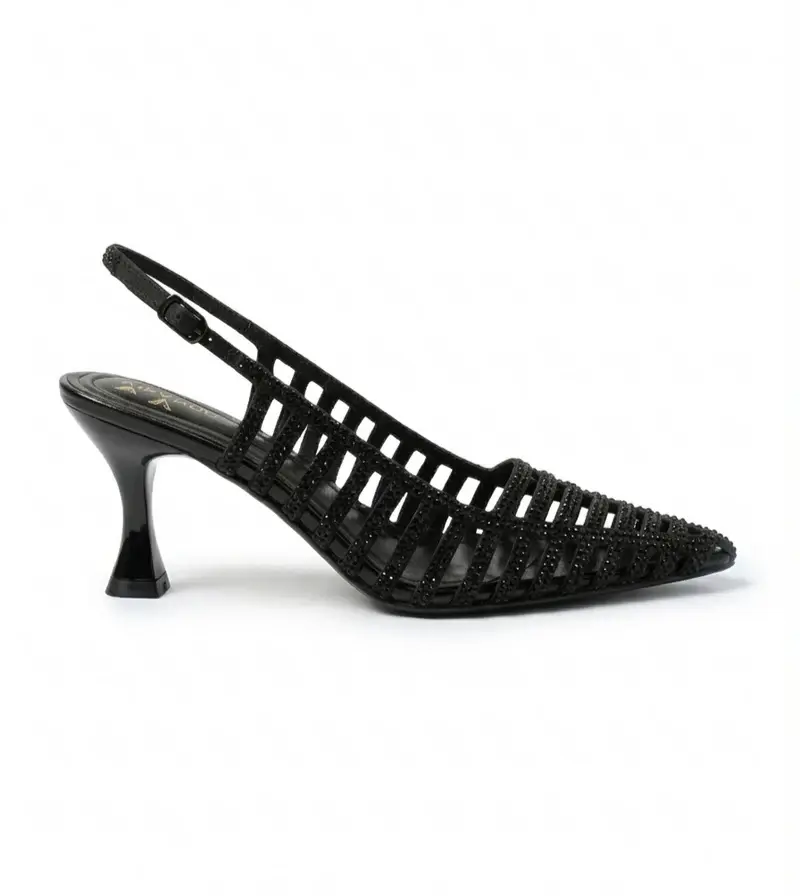 Crystal Embellished Mesh Heels C-89