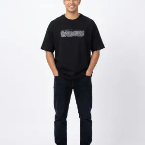 Black Oversized Balmain Chest Print T-Shirt