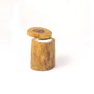 Handmade Natural Wooden Candle with Elegant Lid – One of a Kind Decor Piece