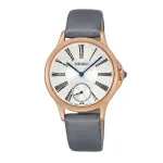 SEIKO Ladies' Hand Watch QUARTZ Grey Leather Band, White Dial SRKZ54P1