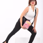 linen fabric Colorful Tiger Cross Bag