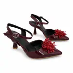 Elegant Heels with Glossy Cherry Detail C-123