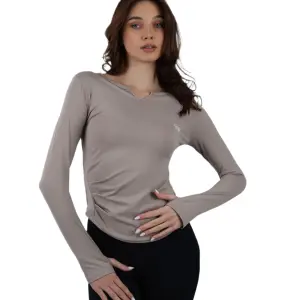 Elegance Women's Coffee Long-Sleeve Top