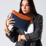 Chic Texture Clutch Bag-dark blue