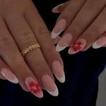 12pcs almond-shaped flower nails