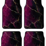 Burgundy Black - Set of 4 Car Mats