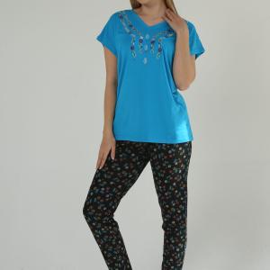 Multi-color Summer Printed Pants Pajama