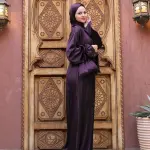SHADOW PURPLE SATIN DRESS ISDAL