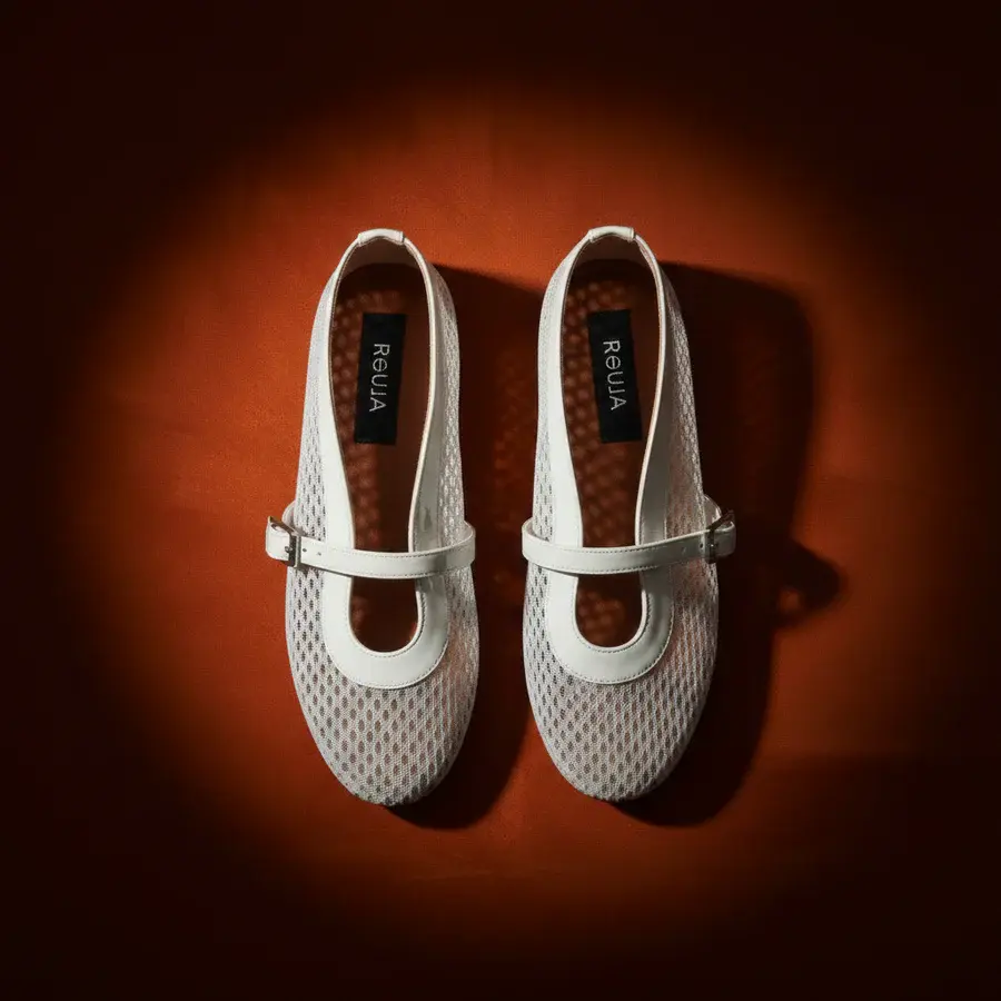 Mia Mesh Patent Flats
