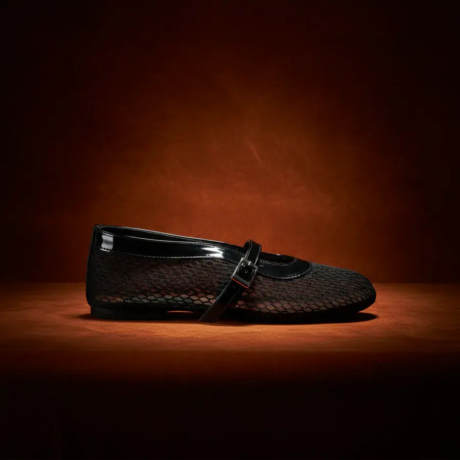 Mia Mesh Patent Flats