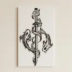Spirit of the Koi Katana Wall Art
