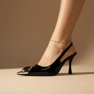 Gemstone Slingback Heels