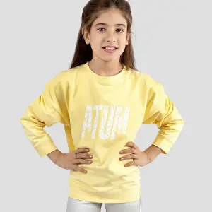 Girls Cropped Yellow Sweatshirt