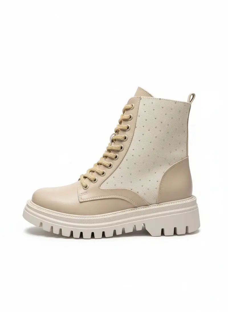 Boots leather with diamonds on the side – B-50
