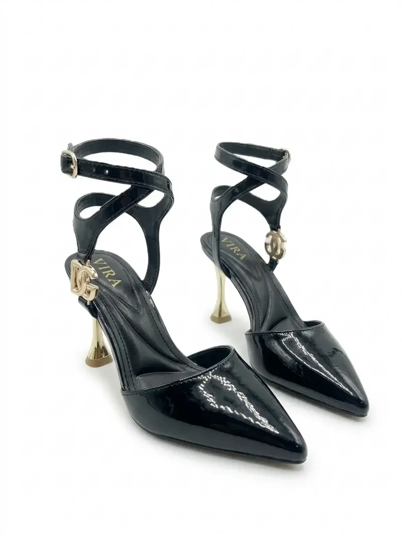 Elegant Heels with Gold Buckle Detail C-86