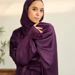 SHADOW PURPLE SATIN DRESS ISDAL