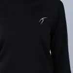 Slim Long Sleeve Black Printed Top