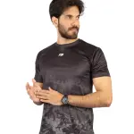 Round Printed Black T-Shirt