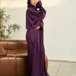 SHADOW PURPLE SATIN DRESS ISDAL