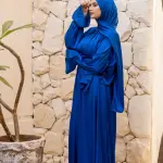 ELECTRIC BLUE SATIN DRESS ISDAL