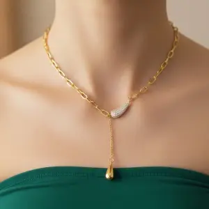 Elegant Drop Pendant Necklace N-75
