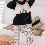 3pcs black panda pyjama set