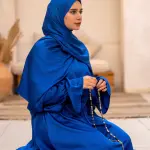 ELECTRIC BLUE SATIN DRESS ISDAL