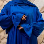 ELECTRIC BLUE SATIN DRESS ISDAL