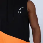 Sleeveless Breathable Orange Hoodie