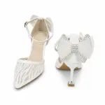 Elegant Lace Heels with Statement Bow C-126