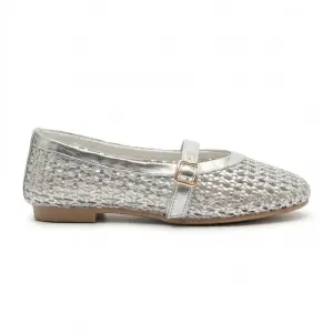 Elegant Woven Ballet Flats with Front Strap BN-56