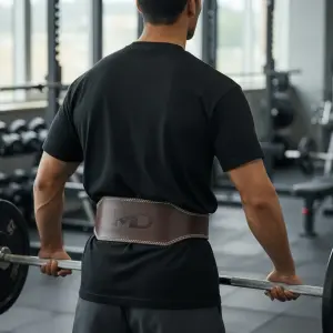 M D Stay Fit Leather weight lifting belt one