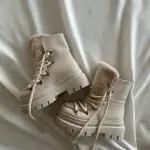 Fur leather boot