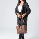 Minimalist Top-Handle Bag-brown