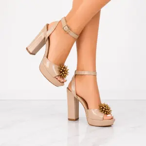 Beaded Embellished Platform Sandals C-124