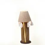 Handcrafted Boho Wood Table Lamp with Jute Shade & Tassels – Rustic Ambient LED Lighting
