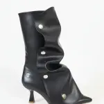 Modern Sculpted Folded Heel Boot B-51