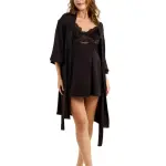 Backless Black Satin Lingerie